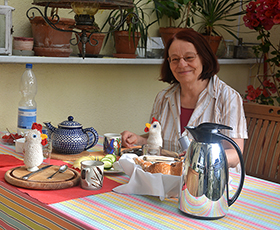 Mit Oleksandr beim Frühstück